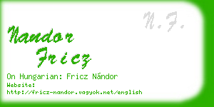 nandor fricz business card